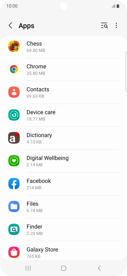 Press the required app.