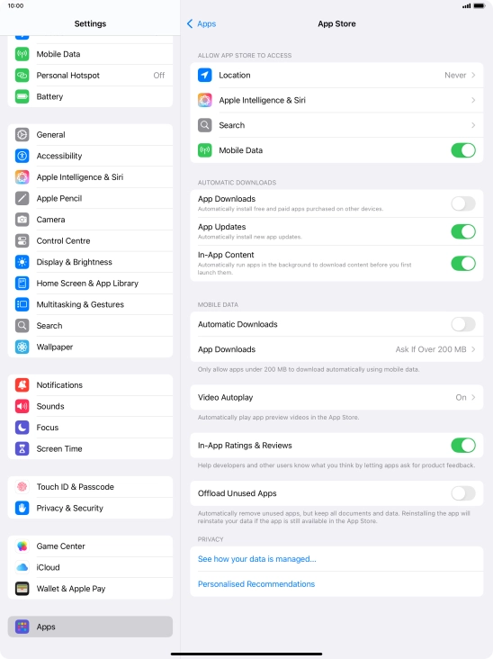 Press the indicator next to 
