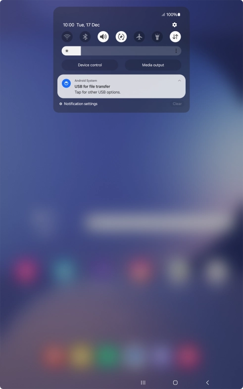Press Tap for other USB options..