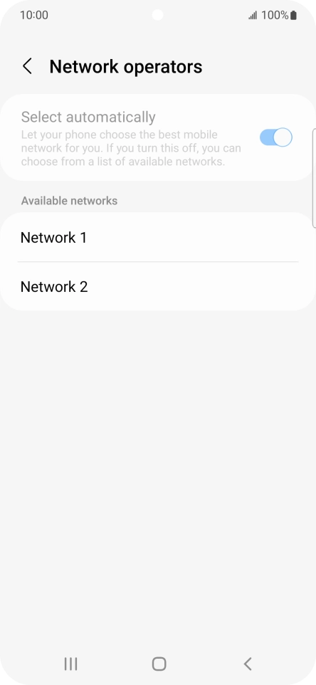 Press the required network.