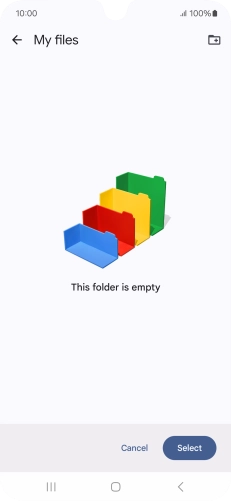 To create a new folder, press the new folder icon and follow the instructions on the screen to create a new folder.
