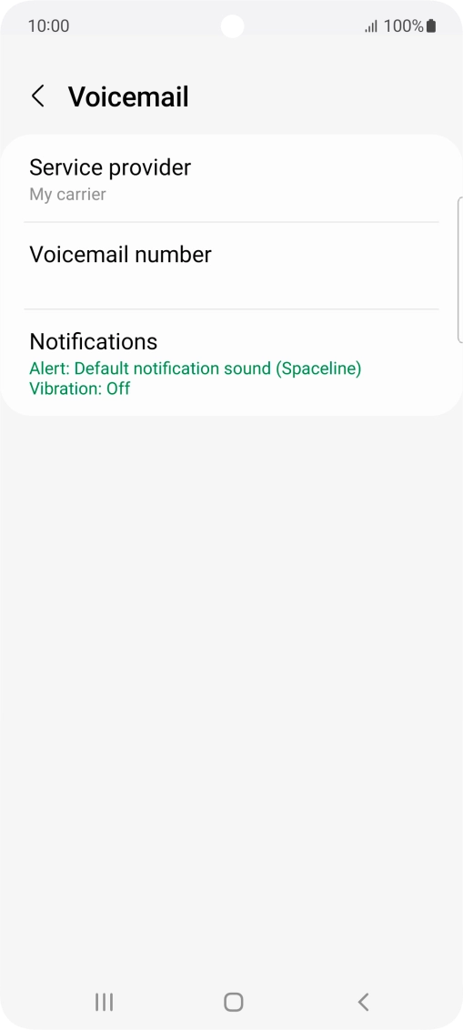Press Voicemail number.