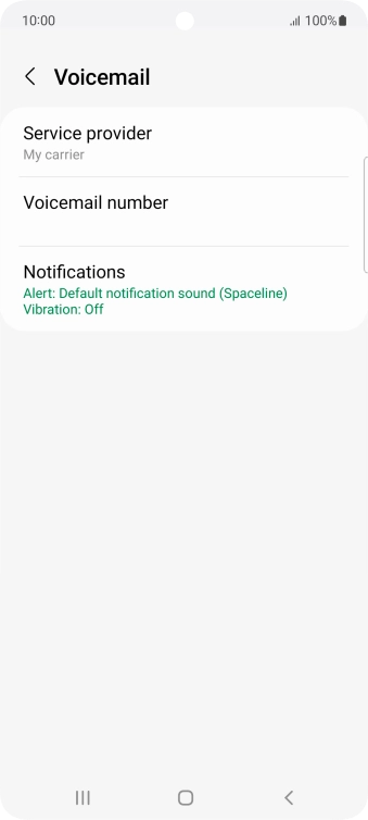 Press Voicemail number.