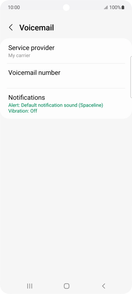 Press Voicemail number.