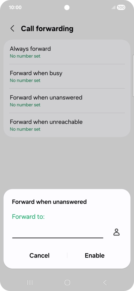 Key in +447953222222 and press Enable.