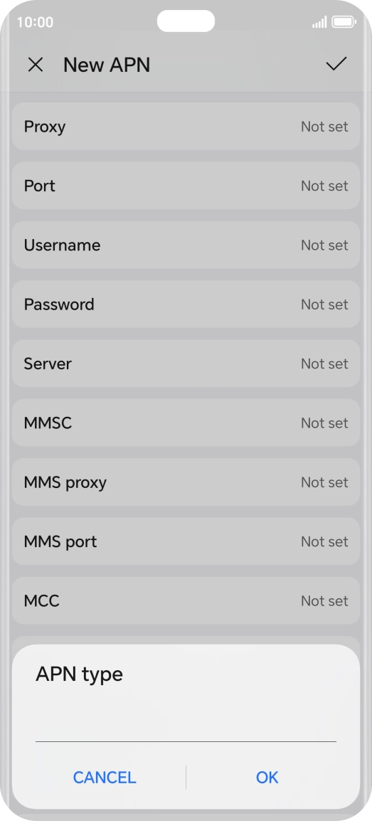 Key in default and press OK.