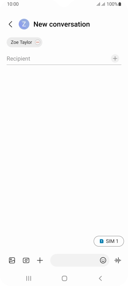 Press the text input field and write the text for your text message.