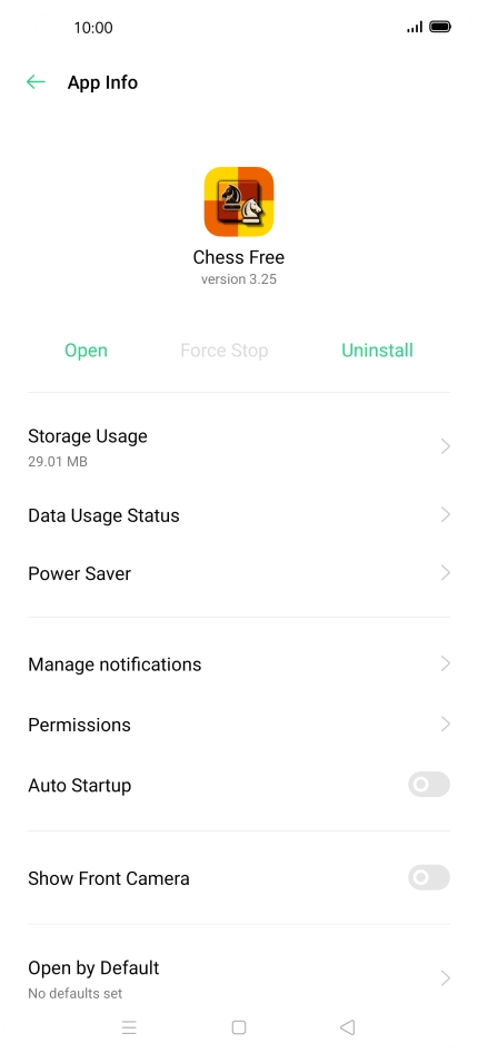 Press Storage Usage.