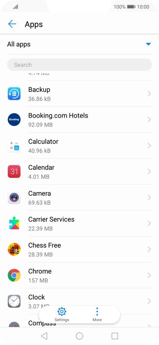 Press the required app.