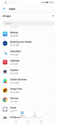 Press the required app.