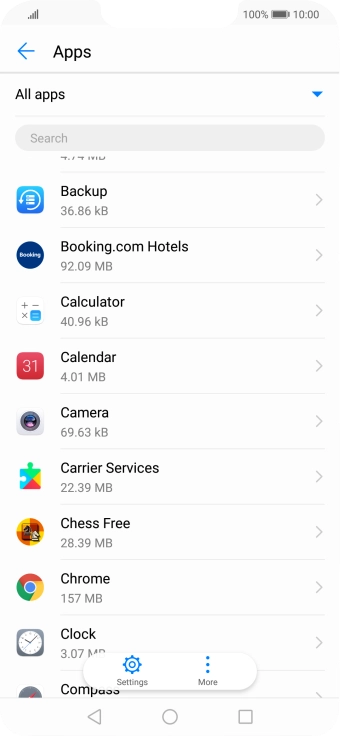 Press the required app.