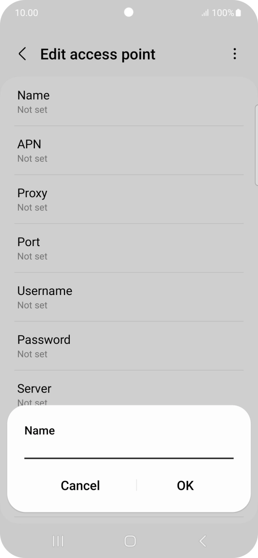 Key in EE Internet and press OK.