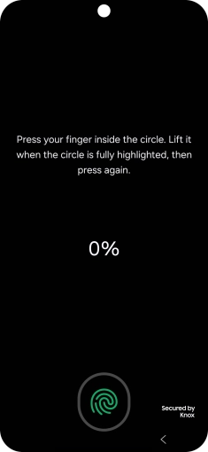 Follow the instructions on the screen to create the phone lock code using your fingerprint.