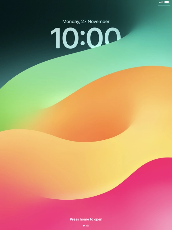 Press and hold anywhere on the lock screen.