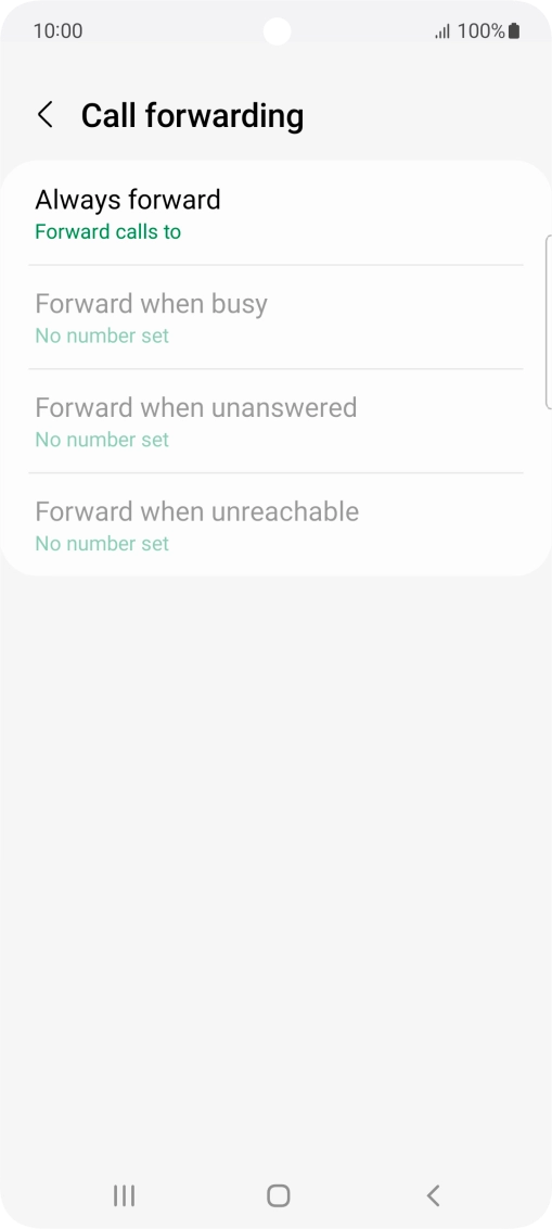 Press the required divert type.