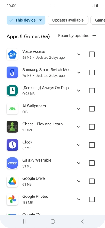 Press the required app.