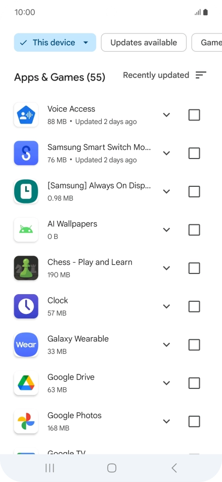 Press the required app.
