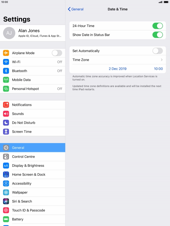 Press the indicator next to 