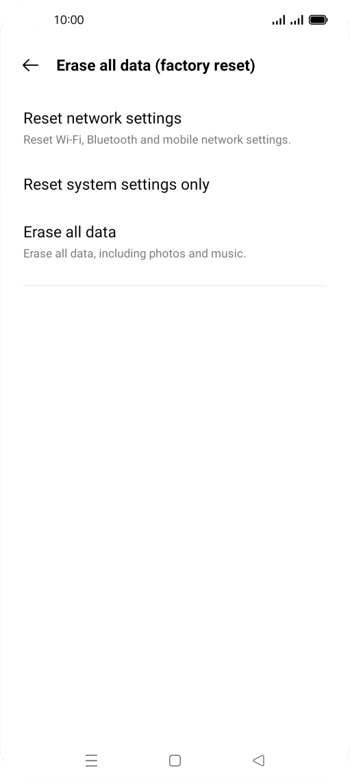 Press Erase all data.
