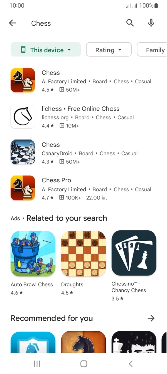 Press the required app.