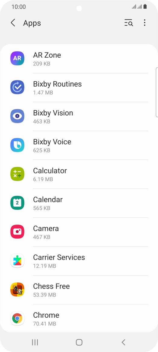 Press the required app.