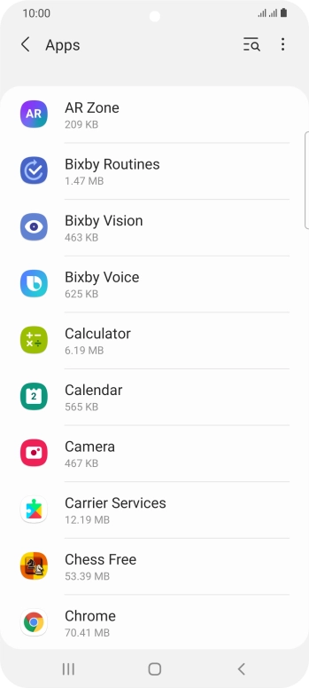 Press the required app.