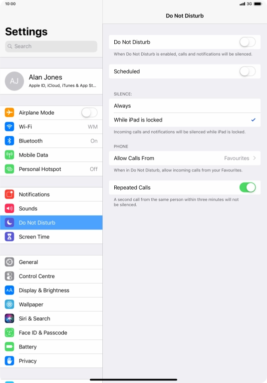 Press the indicator next to 