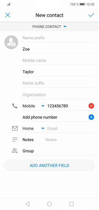 Press the confirm icon.