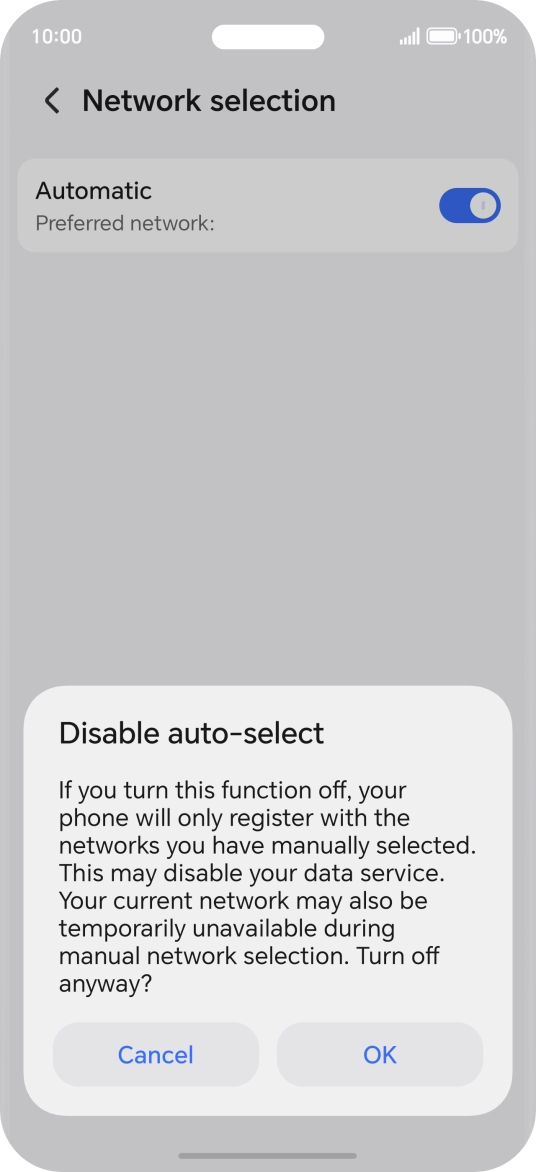 Press OK and your phone will search for networks.