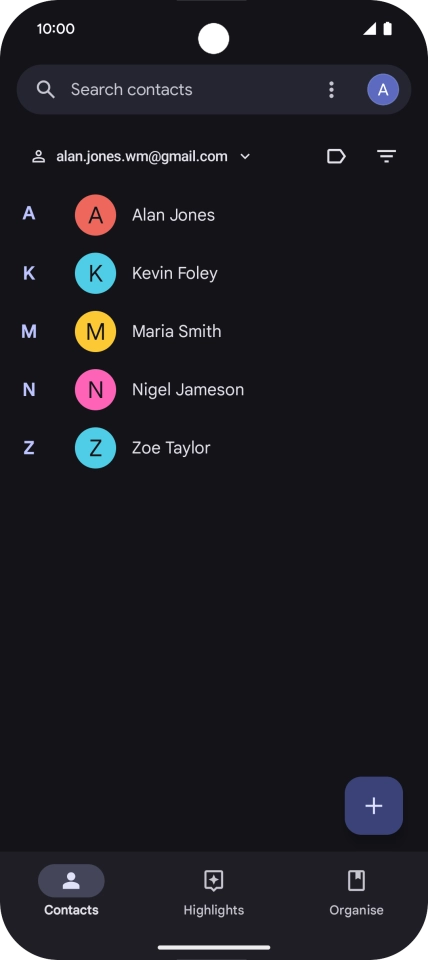 Press the new contact icon.