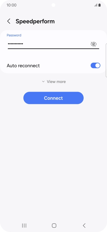 Key in the password for the Wi-Fi network and press Connect.