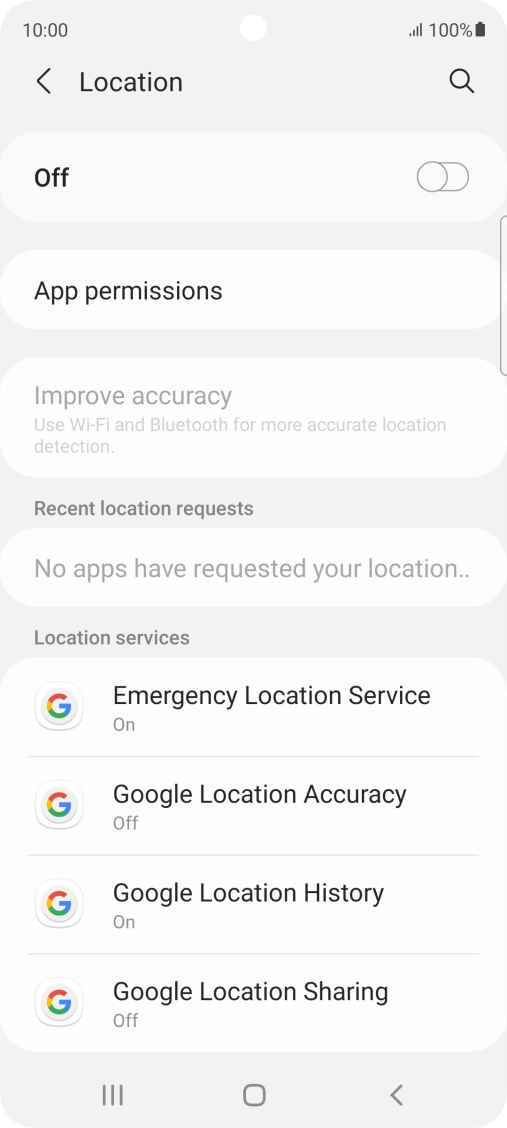 Press the indicator to turn the function on or off.