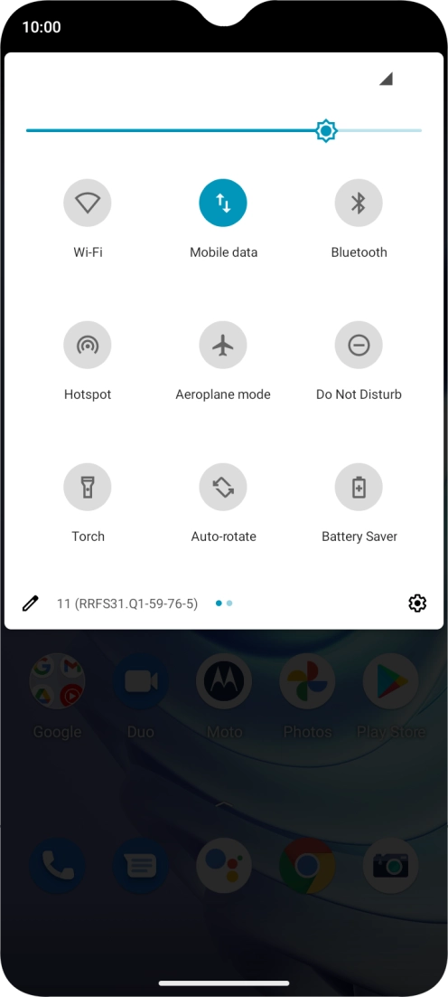 Press the settings icon.