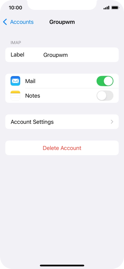 Press Account Settings.