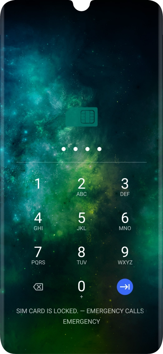 If you're asked to key in your PIN, do so and press the confirm icon. The default PIN is 1111.