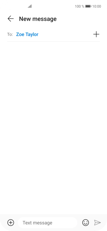 Press the text input field and write the text for your SMS.