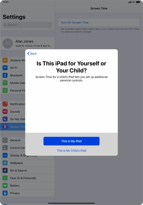 Press This is My iPad.