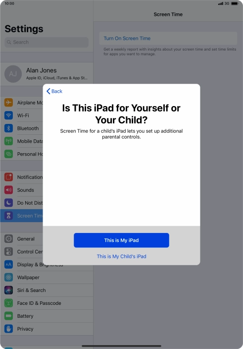 Press This is My iPad.