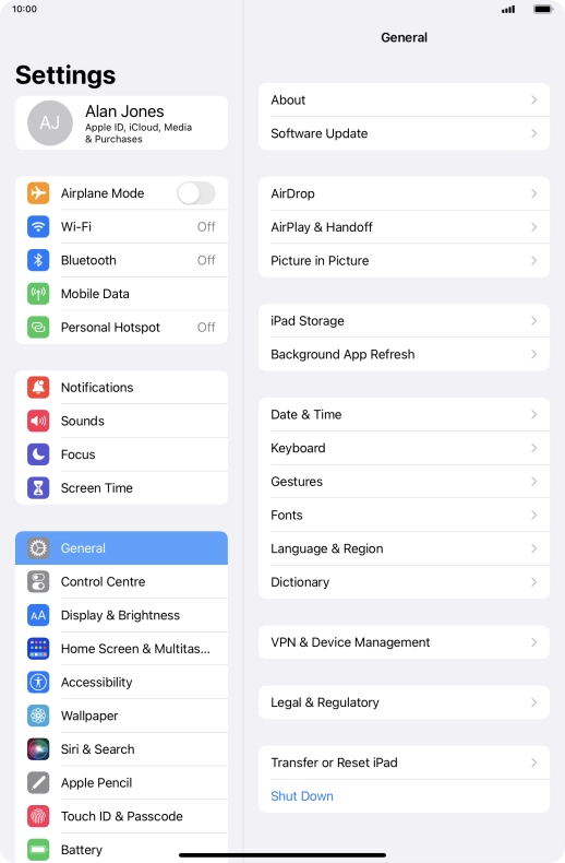 Press Personal Hotspot.