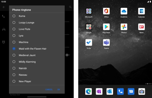 Once you've found a ring tone you like, press OK.