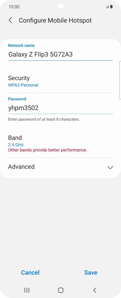 Press the field below 