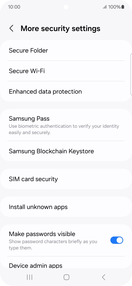Press SIM card security.