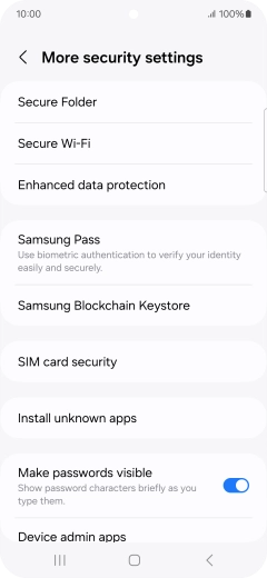 Press SIM card security.