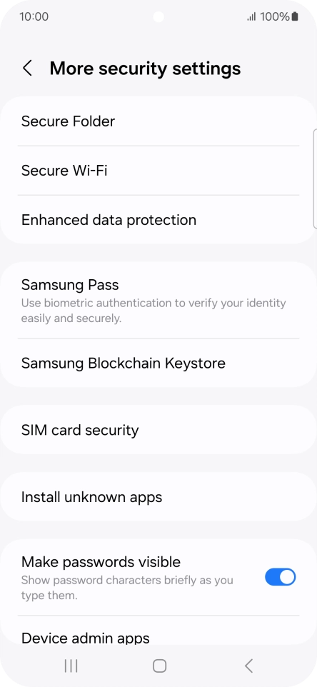 Press SIM card security.