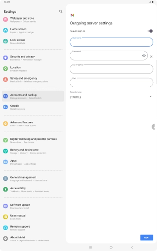 Press the field below 