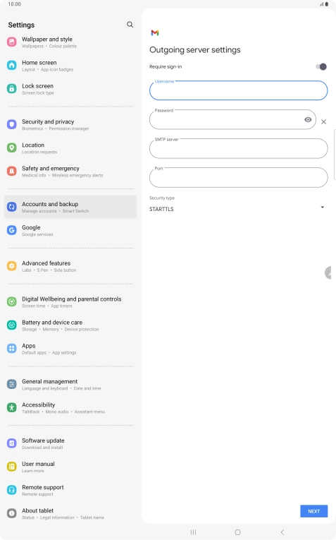 Press the field below 