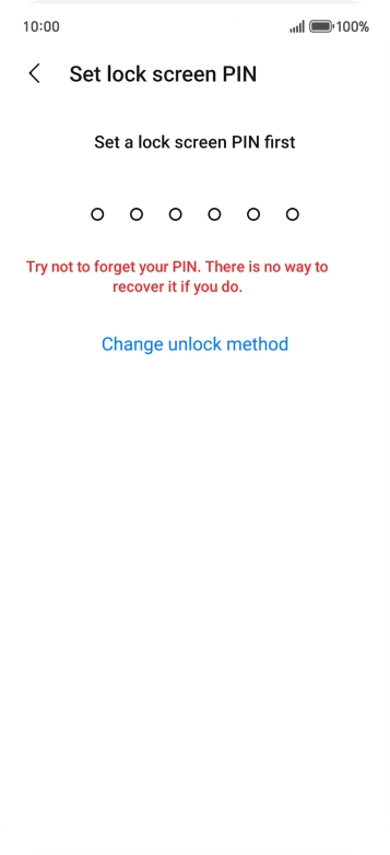 Press Change unlock method.