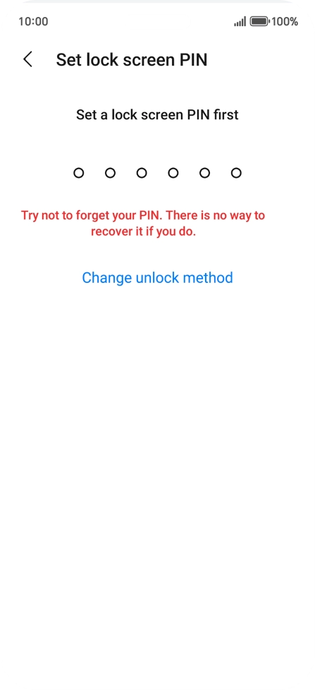 Press Change unlock method.