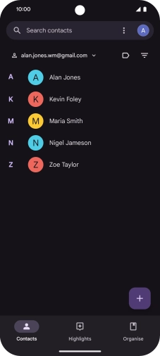 Press the new contact icon.