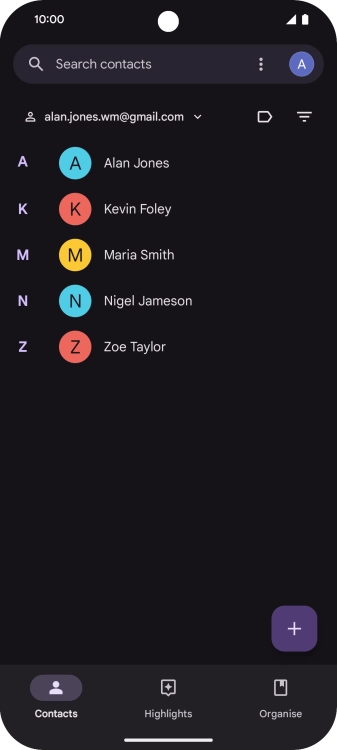 Press the new contact icon.